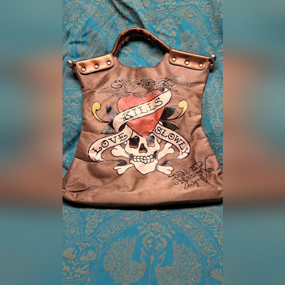 Ed Hardy "Love Kills Slowly" tote bag